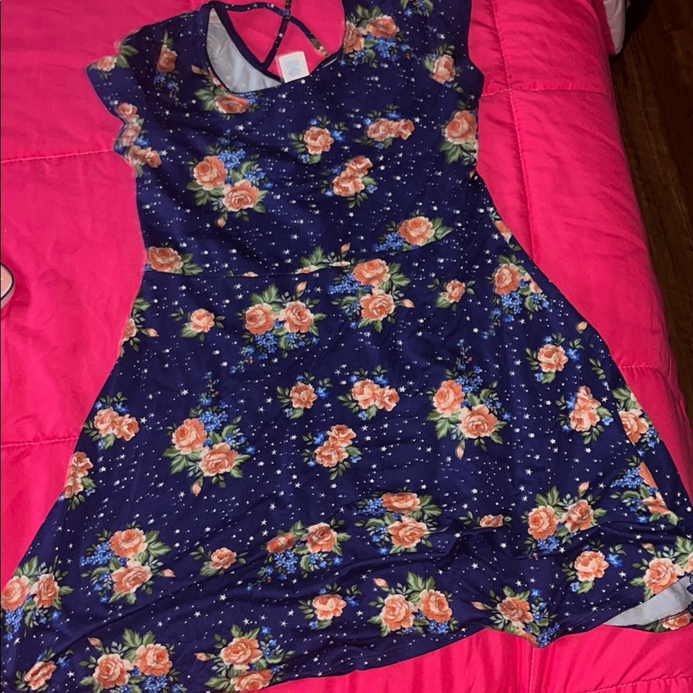 Floral Navy Blue Dress